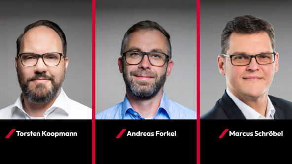 Head of Sales Torsten Koopmann, Head of Consulting Andreas Forkel, Head of Project Management Marcus Schröbel